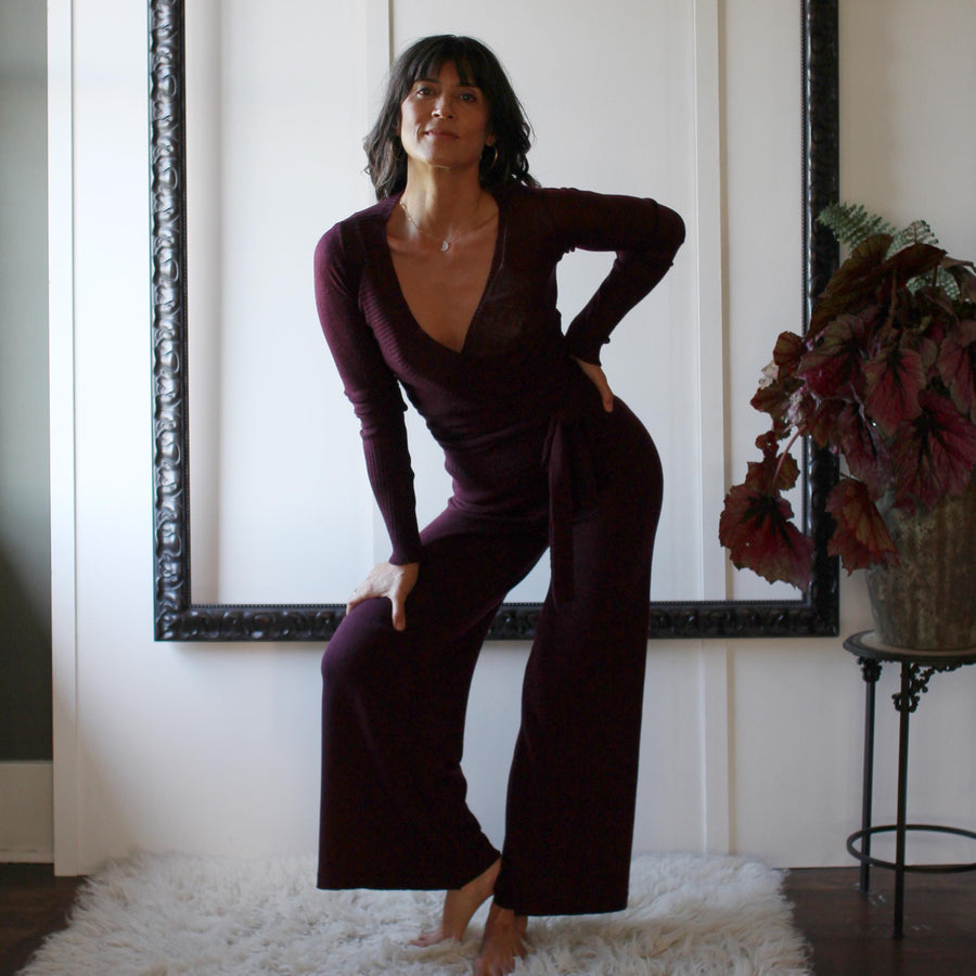 Handmade Merino Wool Lounge Pants: USA Made Sweater Palazzo Pants, Size Small and Medium