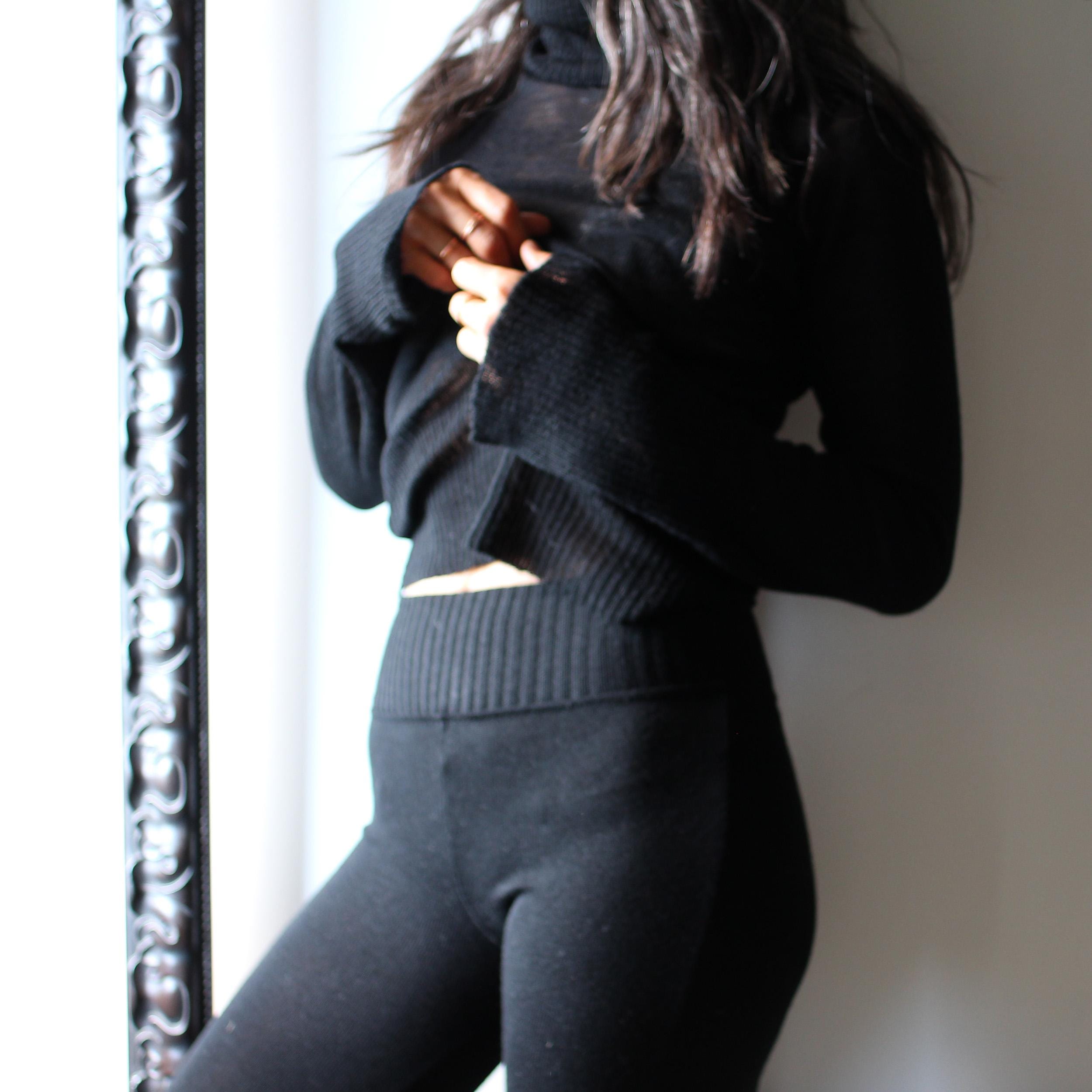 Merino Wool Leggings, Wool Pants, Black Leggings, Warm Clothing, Made to Order, Made in the USA