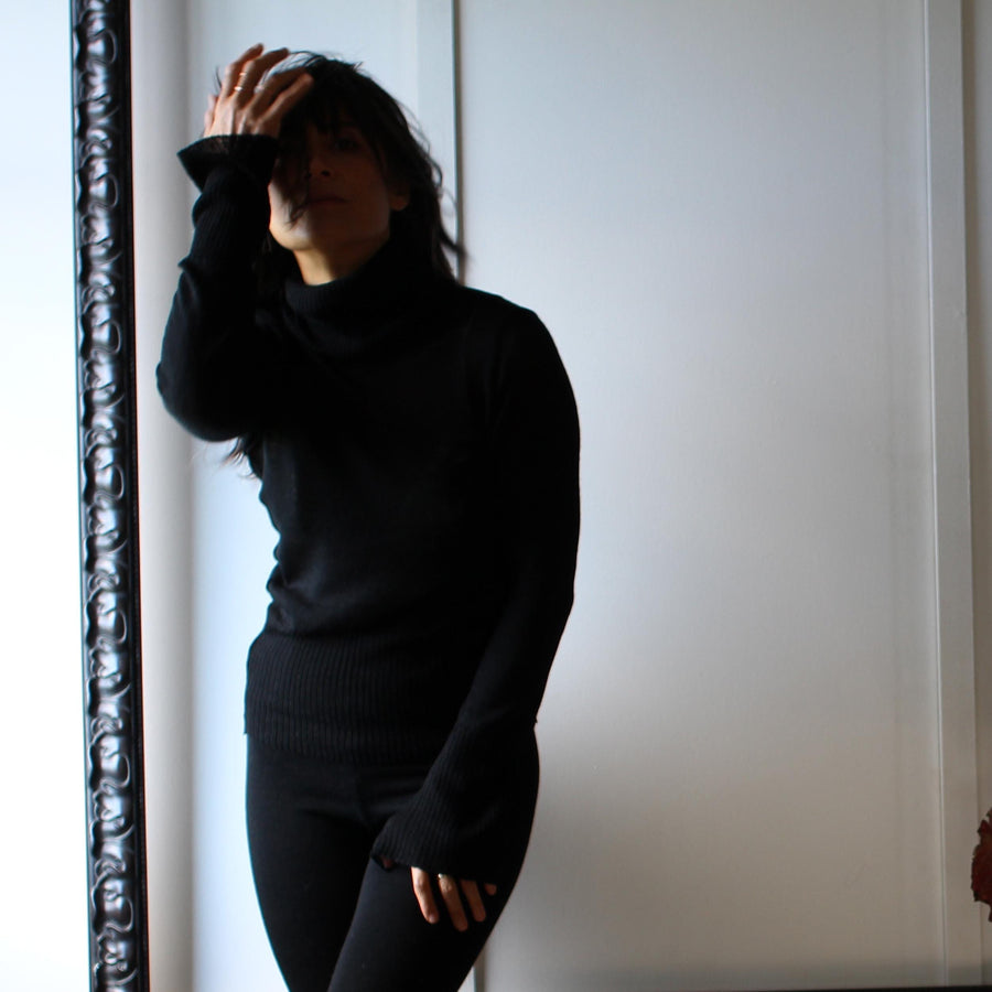 Merino wool turtleneck sweater