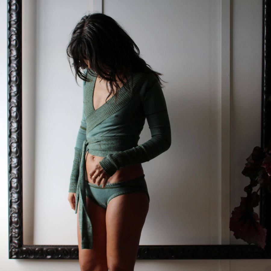 Merino Wool and Silk Wrap Cardigan