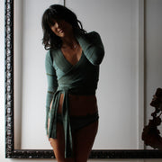 Merino Wool and Silk Wrap Cardigan