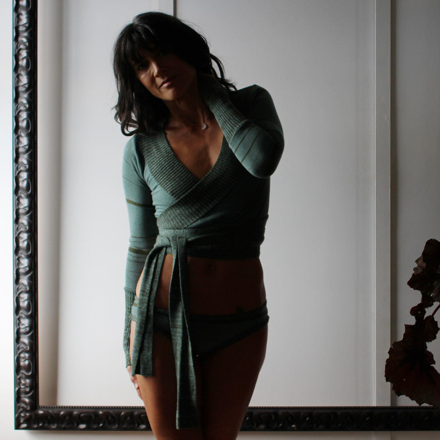 Merino Wool and Silk Wrap Cardigan