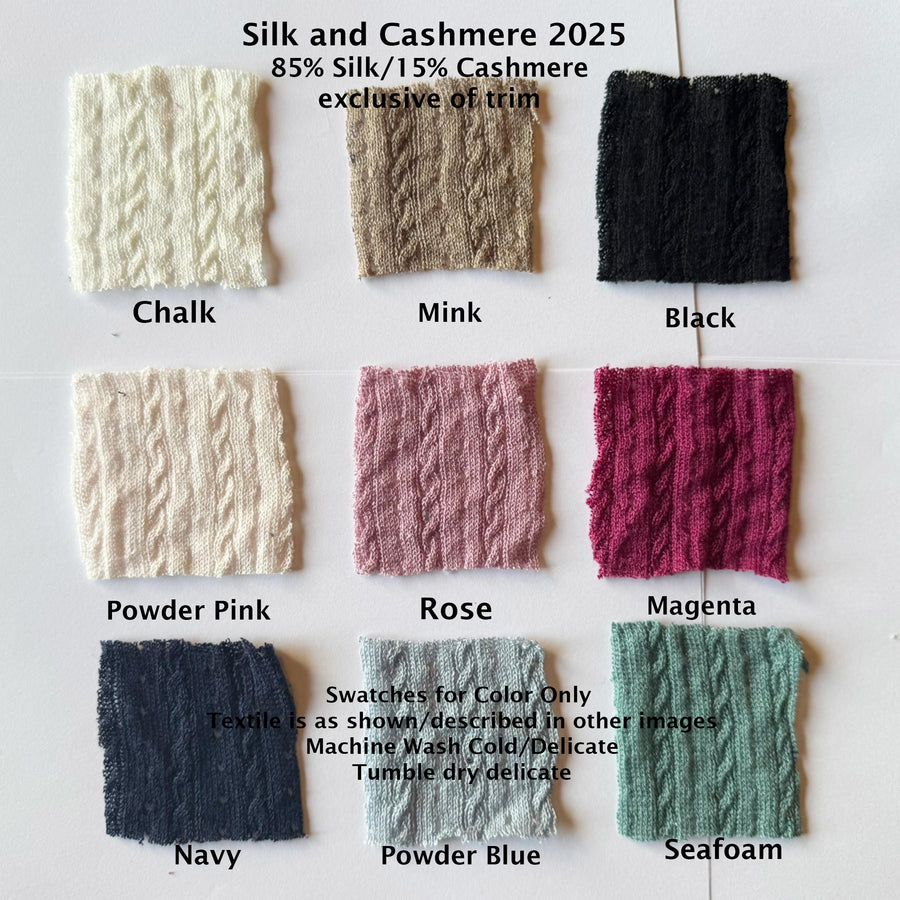 silk sweater knit panties with cashmere, Made in the USA, size Small