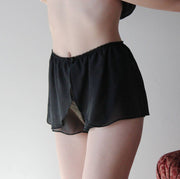 silk boxer shorts with sarong front  - BROOK silk chiffon bridal lingerie and sleepwear range - made to order