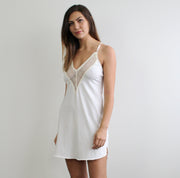 Organic Cotton Nightgown, Women Lingerie, Bridal Lingerie, Slip Dress, White Lingerie, Wedding Lingerie, Ready to Ship, Various Sizes, White