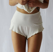Womens Lingerie Set, Bamboo Lingerie, Wedding Lingerie, Ivory Pajamas, Womens Camisole and Tap Pants, Ready to Ship, Various Sizes