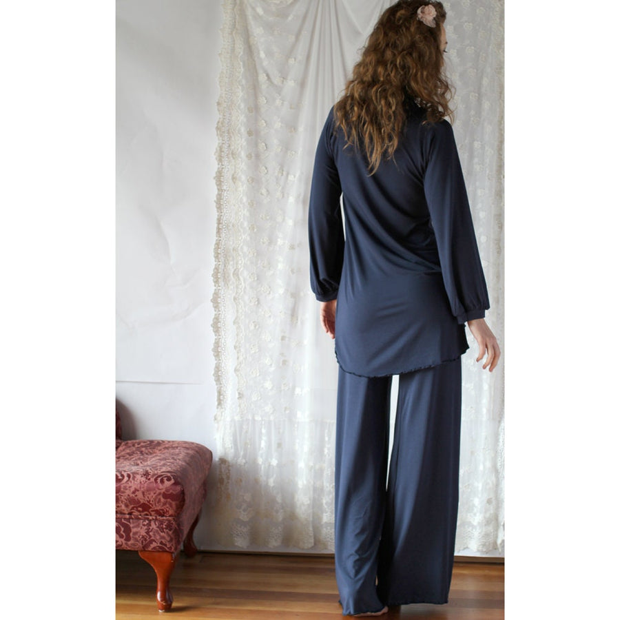 Bamboo Pajama Set, Bamboo Sleepwear, Sleepwear Tunic, Natural