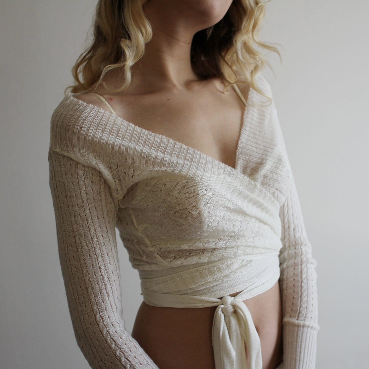 Womens silk and cashmere shrug or wrap cardigan, Bridal Shrug, Ivory Wrap, Silk Sweater, Pointelle Knit, Cashmere Sweater, Made to Order