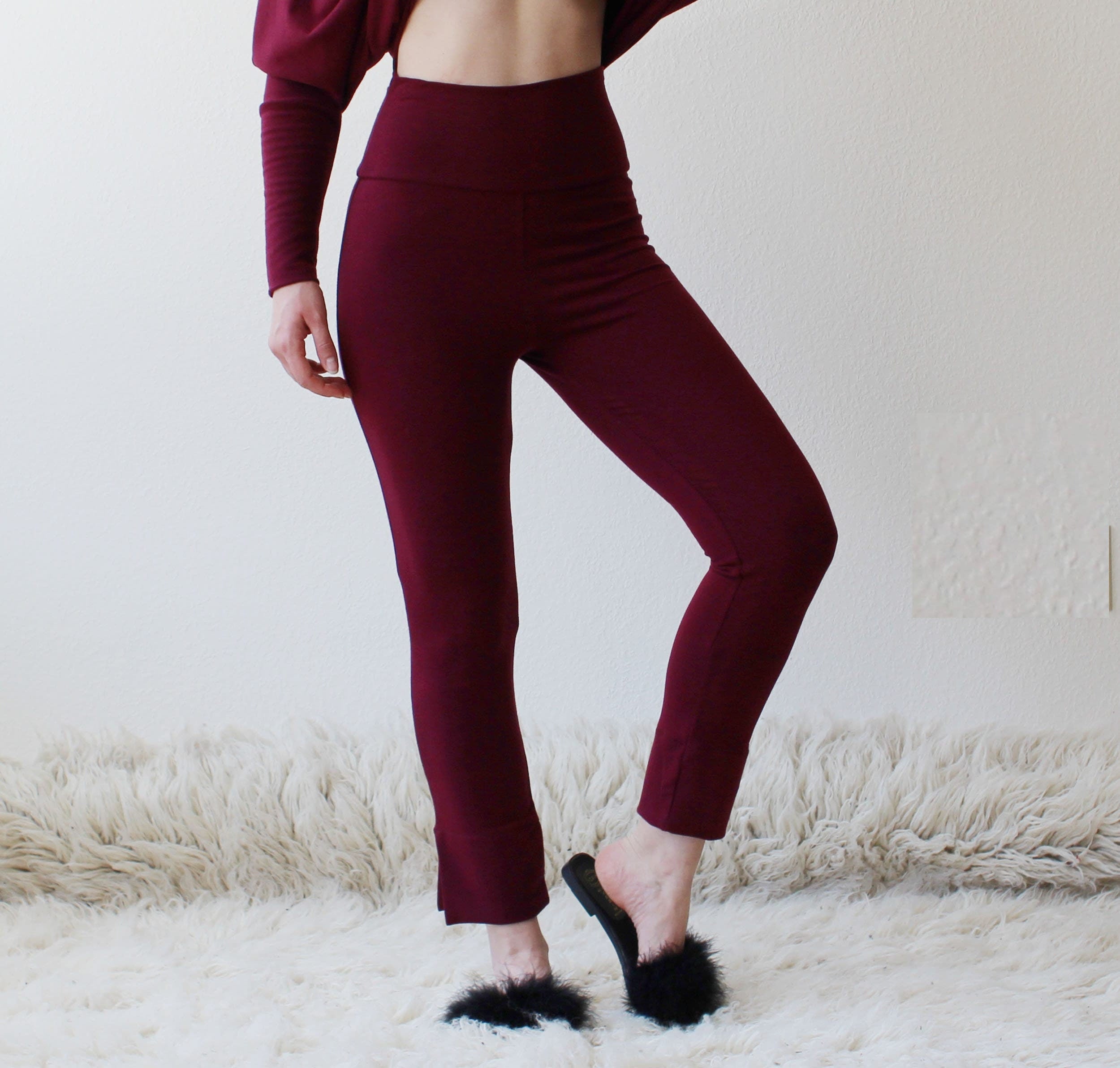Organic Cropped Leggings in Tencel and Organic Cotton Stretch French Terry, Made to Order