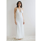 Long Bamboo Nightgown with lace trim