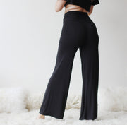 bamboo foldover lounge pants with a wide leg