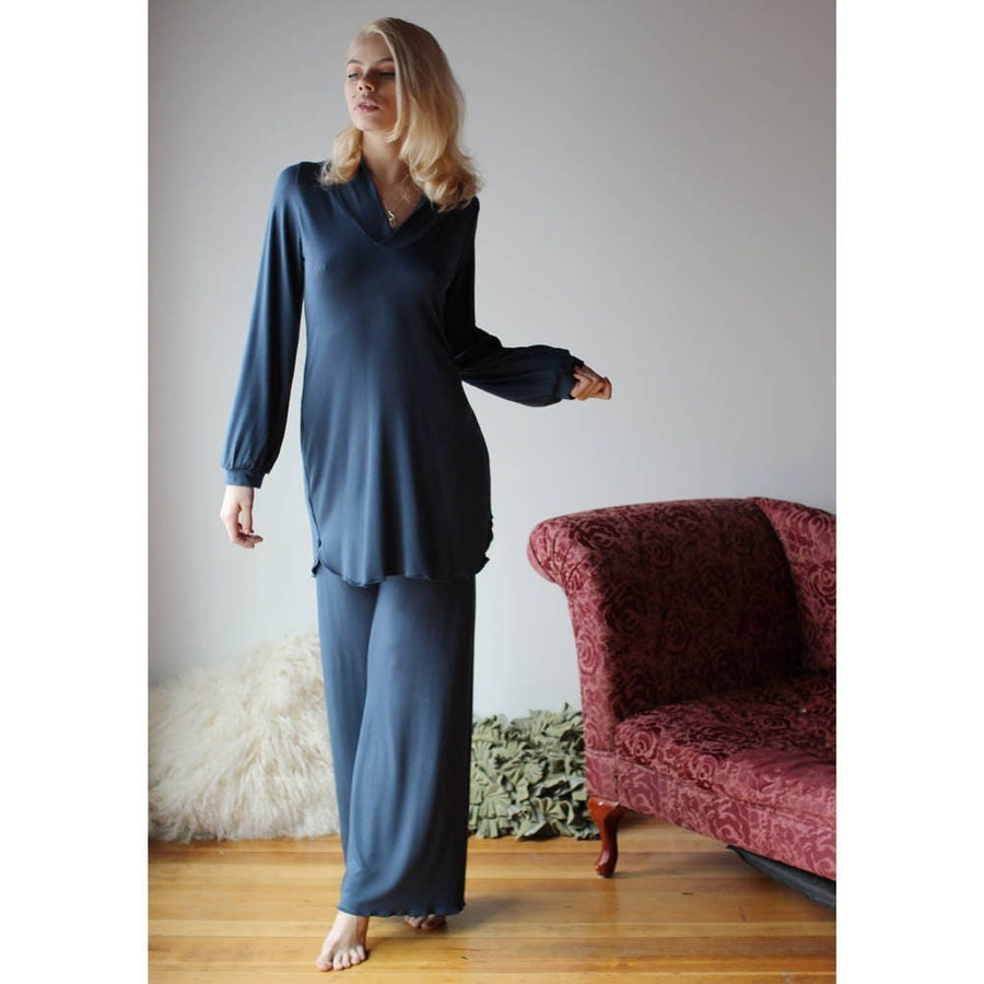 Clea Bamboo Short Sleeve Pajama Set | Black