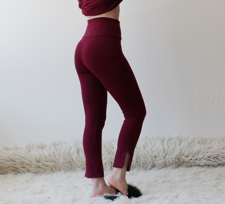 Organic Cropped Leggings in Tencel and Organic Cotton Stretch French Terry, Ready to Ship, Various Sizes