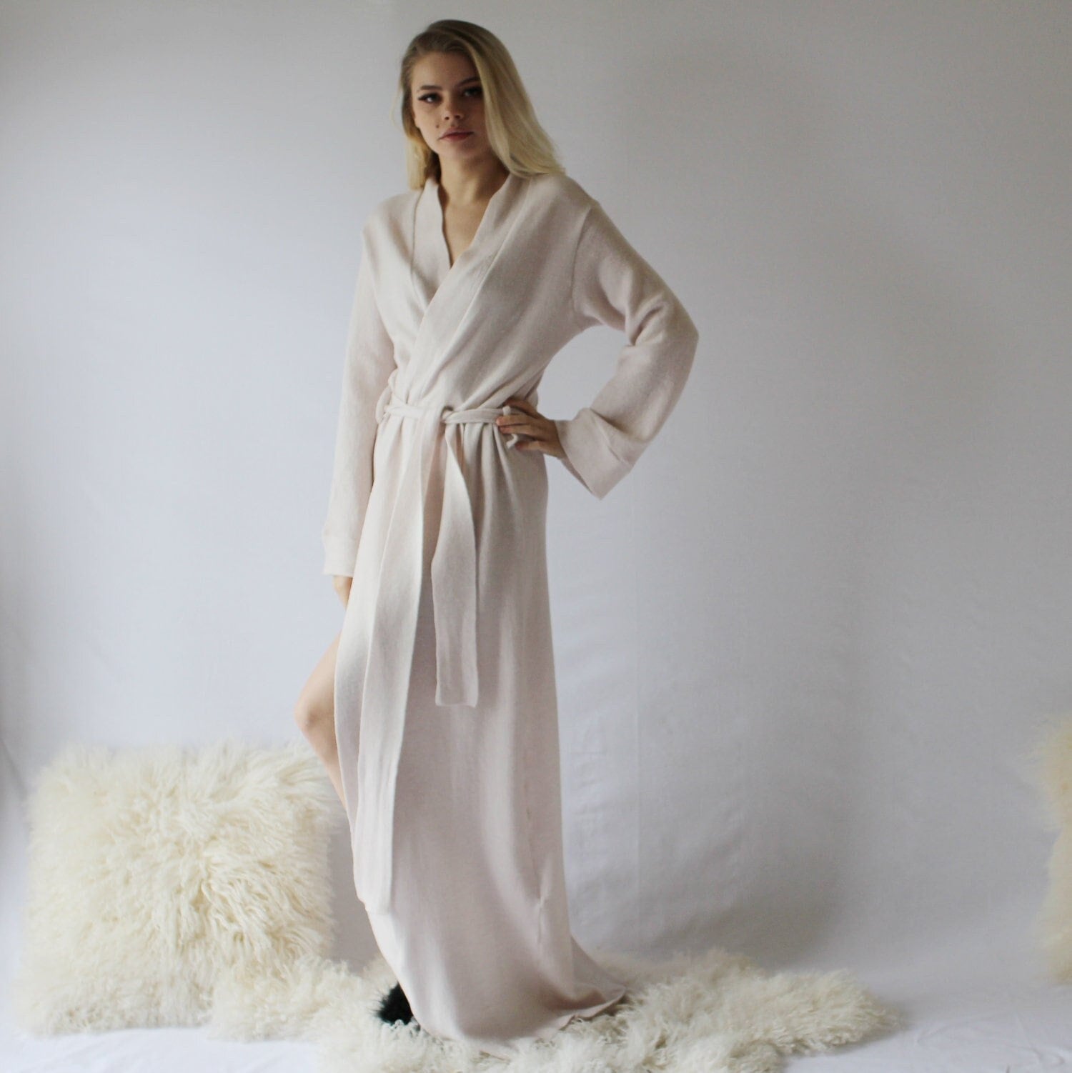 Wool Robe/ Unisex Soft Merino Wool Robe / Merino Wool Morning 