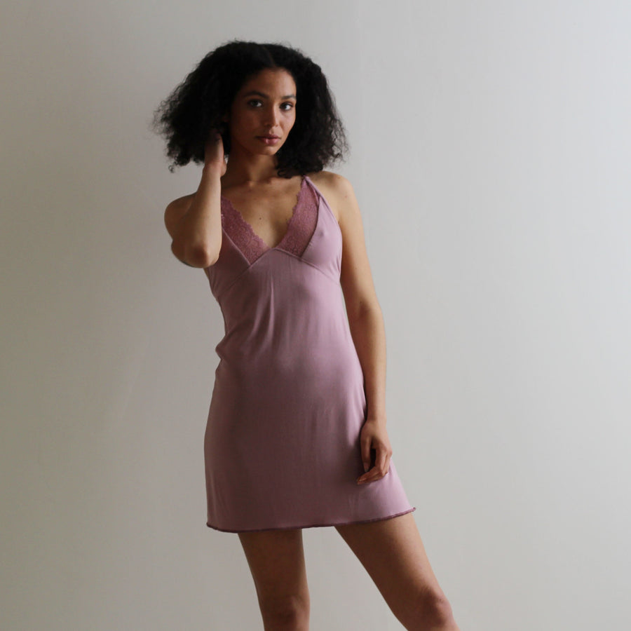 Short Nightgown in Bamboo with Lace Trim - NOUVEAU womens bamboo sleepwear range, Ready to Ship, Various Sizes