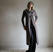 Long Wool Cardigan with pockets and a toggle