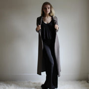 Long Wool Cardigan with pockets and a toggle