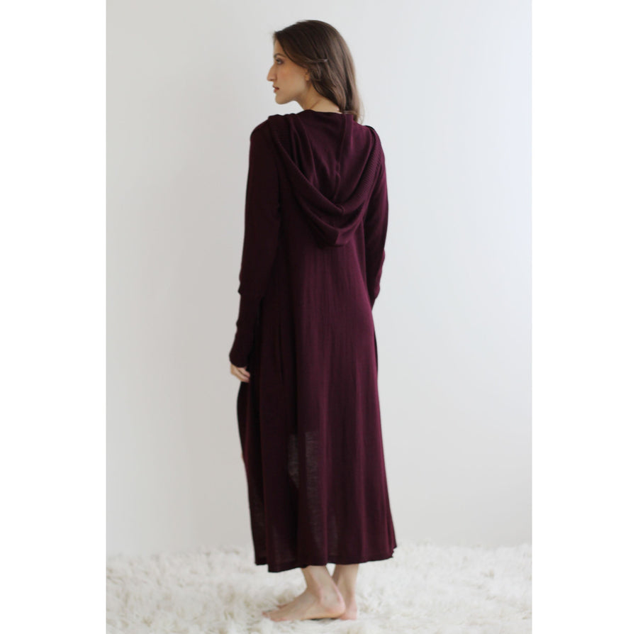 Long Wool Cloak a with a hood and pockets