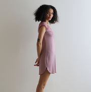 Sleepwear Tunic Pajama Nightgown with Lace Trim in Bamboo Jersey, Made to Order, Made in the USA