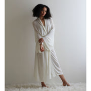 silk and cashmere sheer knit kimono robe, Made in the USA, Ready to Ship, One Size, Ivory or Black