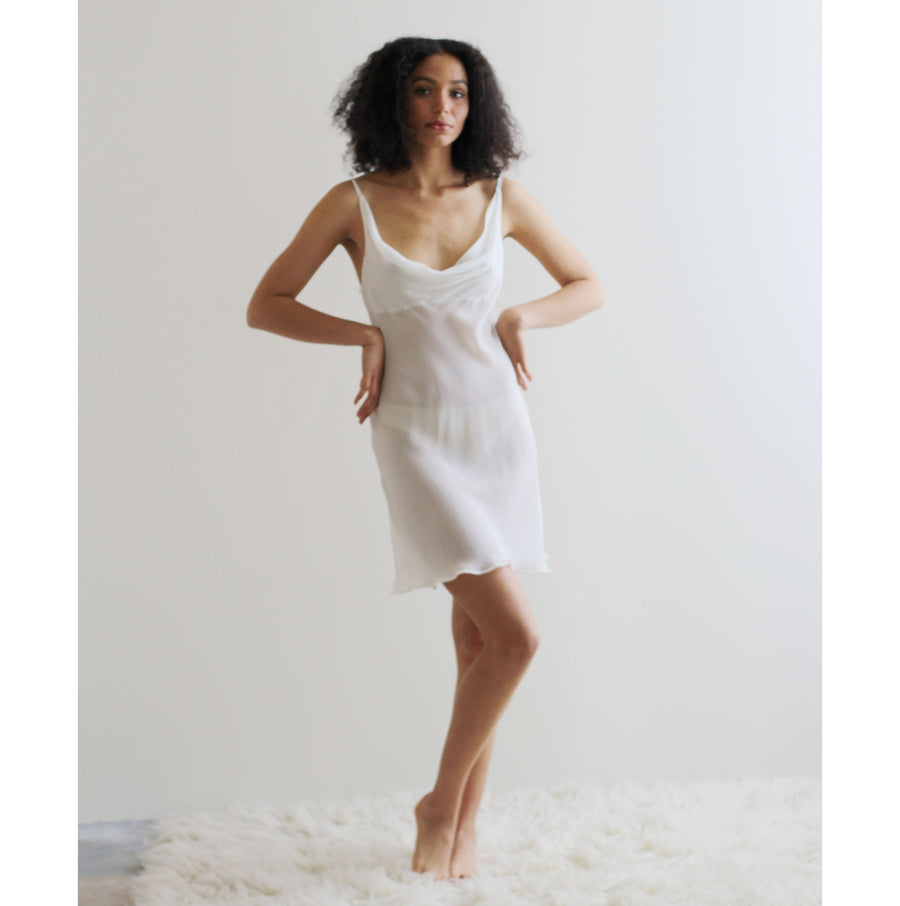 Bridal Nightgown with Plunging Lace Neckline – Sandmaiden Sleepwear