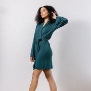 Short Bamboo Robe for Women with long sleeves - Cathedral Bamboo Sleepwear and Pajama range - made to order