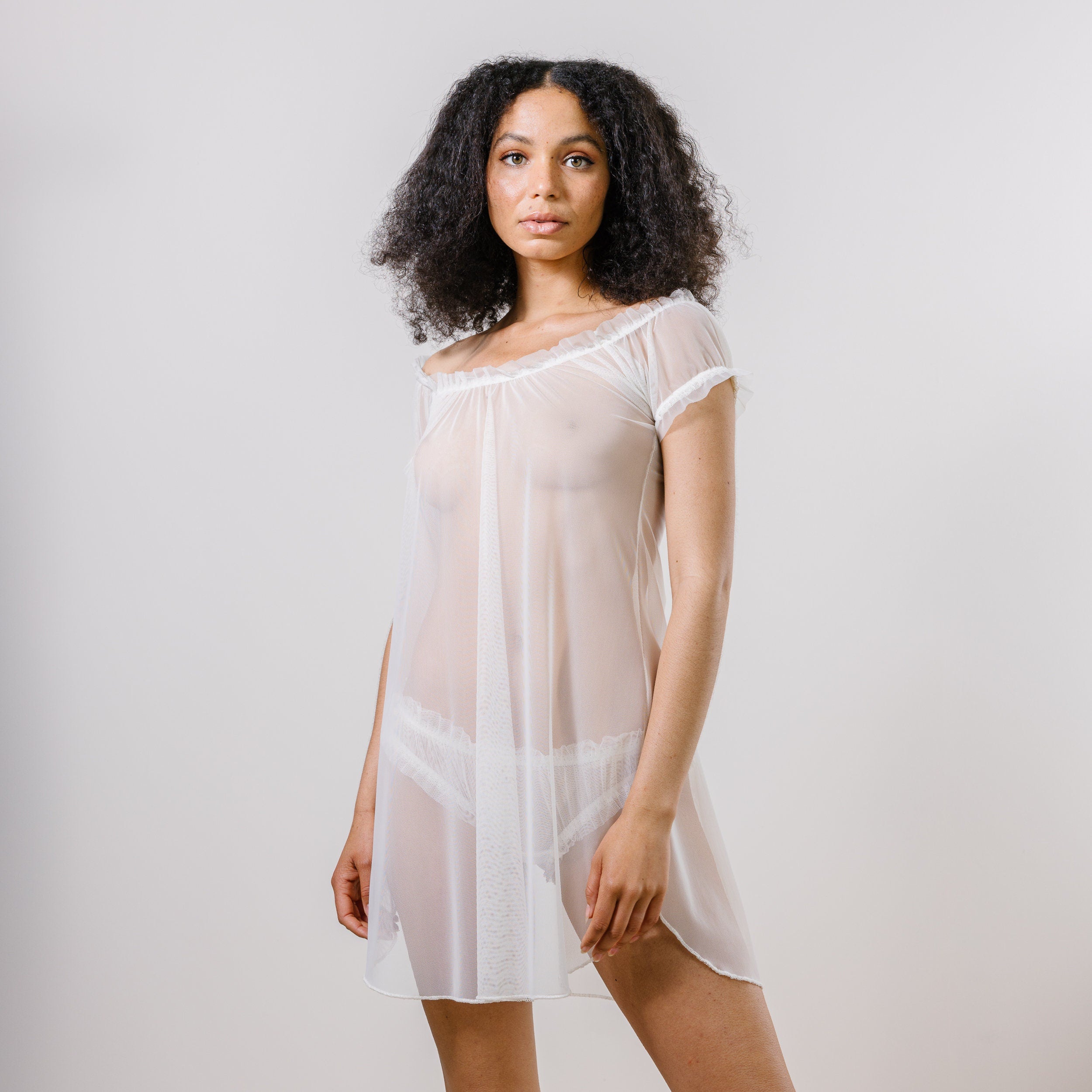 Longline Sheer Bralette with Lace Trim – Sandmaiden Sleepwear