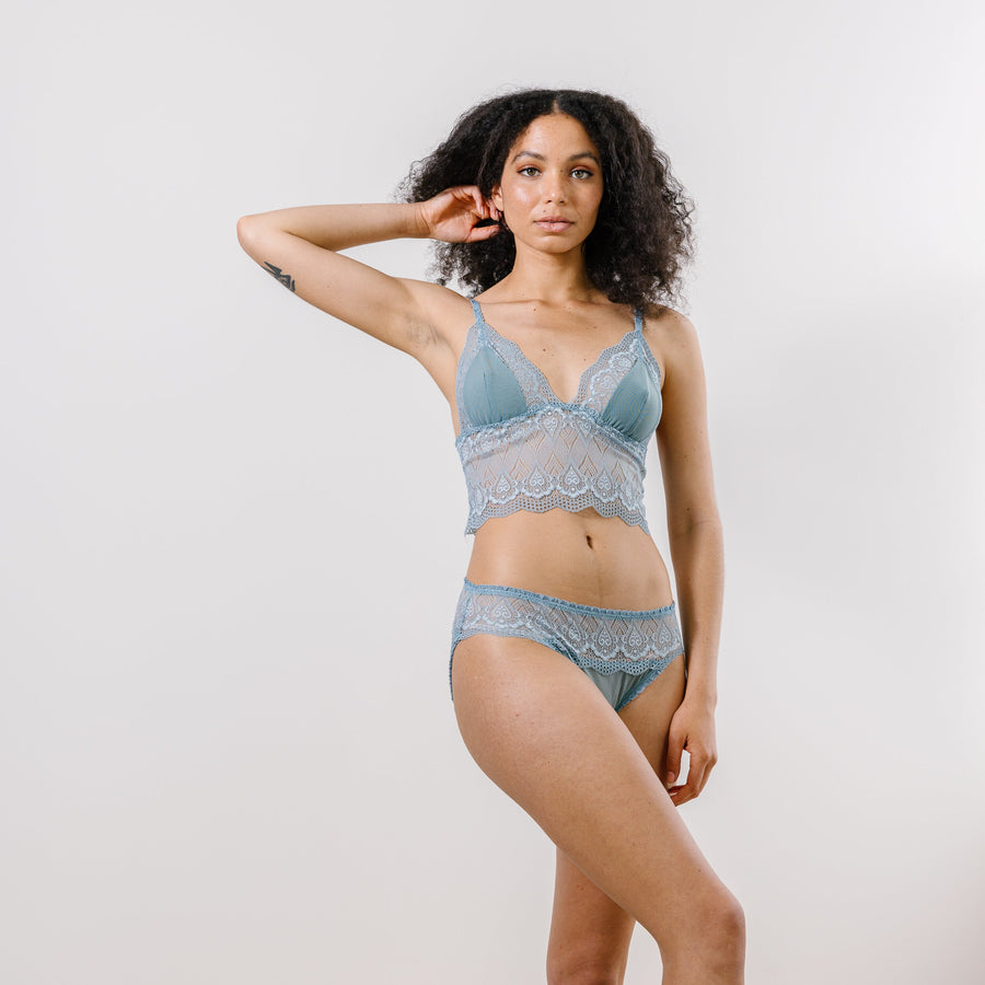 Romantic bralette, sheer mesh, beautiful lace, triangle cups
