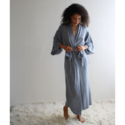 Midi Wool Kimono Robe with Pockets