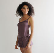 2 Piece lingerie pajama set includes Camisole and Boxer Shorts in Bamboo Jersey with Lace Trim - made to order