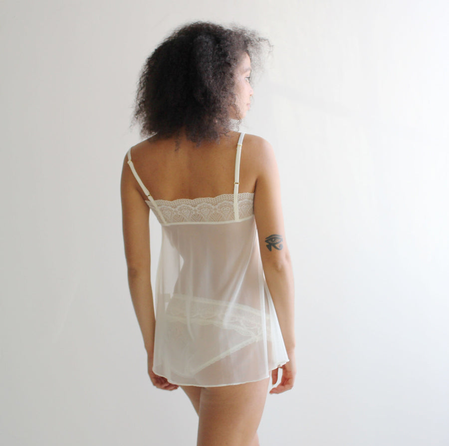 sheer nightgown chemise with lace trim – Sandmaiden Sleepwear