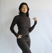 Womens Turtleneck Sweater in Cropped Length
