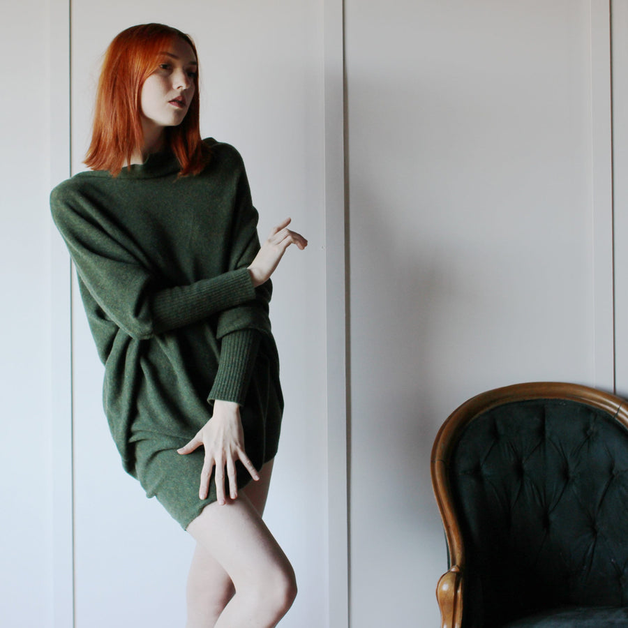 Merino Wool Oversized Sweater with Asymmetrical body