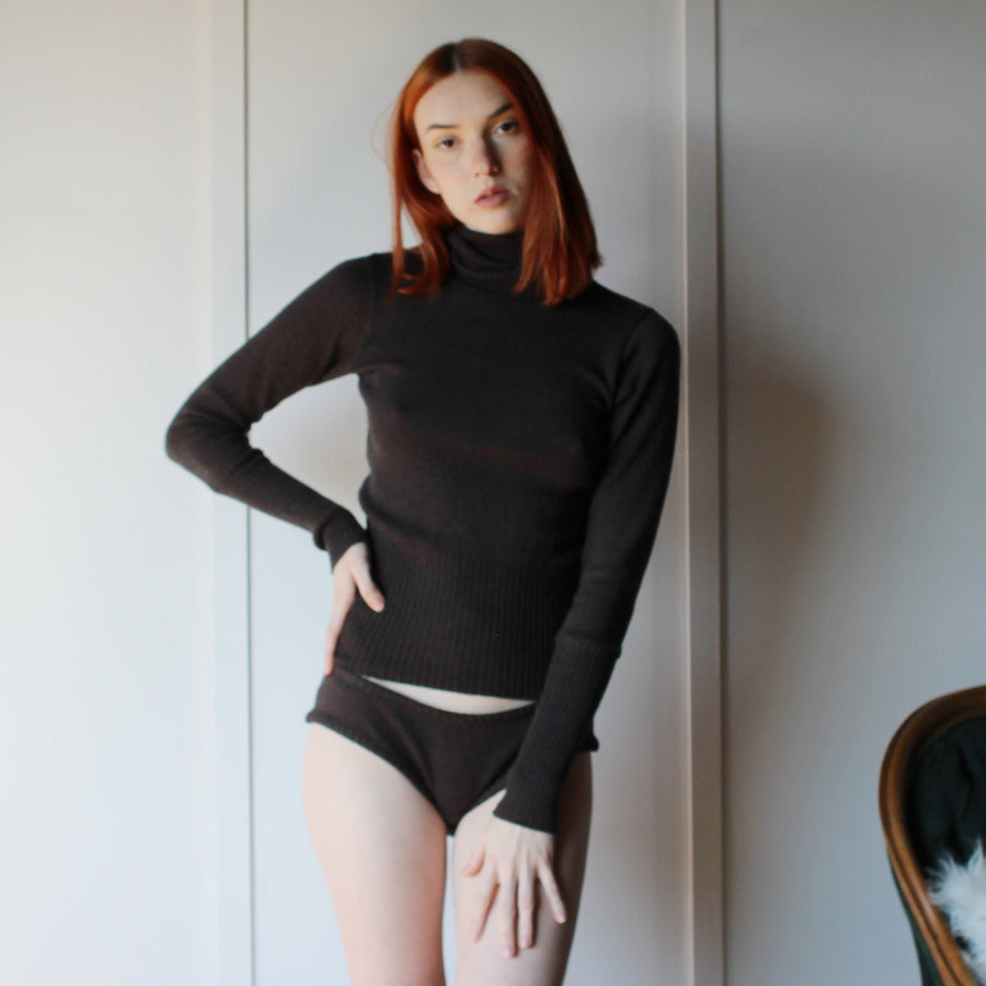 Womens Turtleneck Sweater in Cropped Length