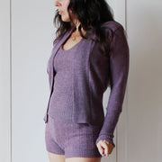 Pointelle Wool Sweater Set, 100% Merino Wool, 2 piece set includes Tank Top and Cardigan, Made in the USA, Made to Order